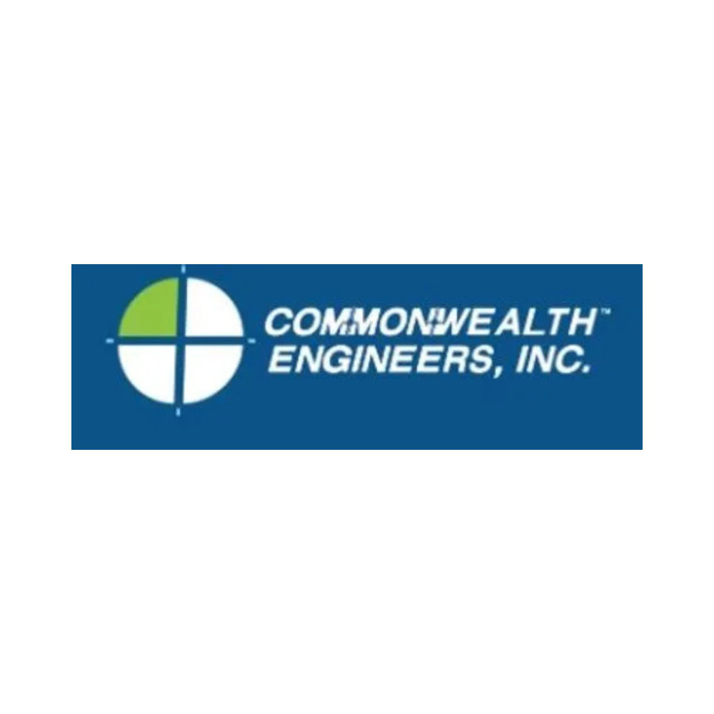 Modern engineering firm logo for Commonwealth Engineers, Inc., showcasing professional design and expertise in civil and structural engineering services in Batesville Main Street.