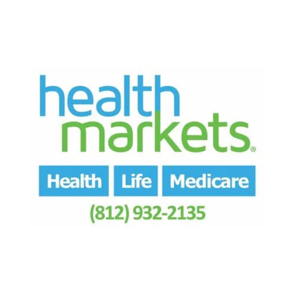 Health markets logo, local health supermarket in Batesville, Arkansas, featuring pharmacy, grocery, and health services in Batesville Main Street area.
