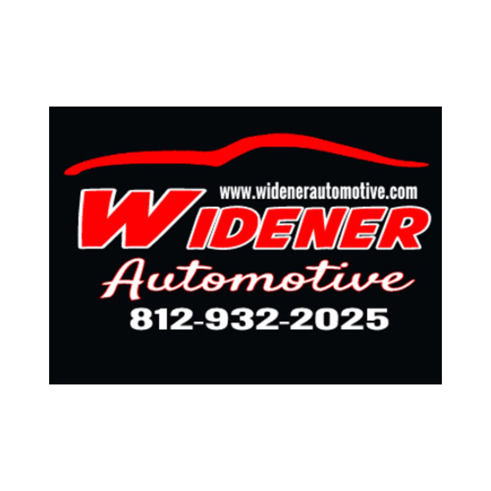 Auto repair shop logo for Widener Automotive in Batesville Main Street, featuring contact information and branding.
